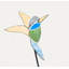 Colibri coloré en fer 6 po sur pot à fleurs ou jardin 9 po