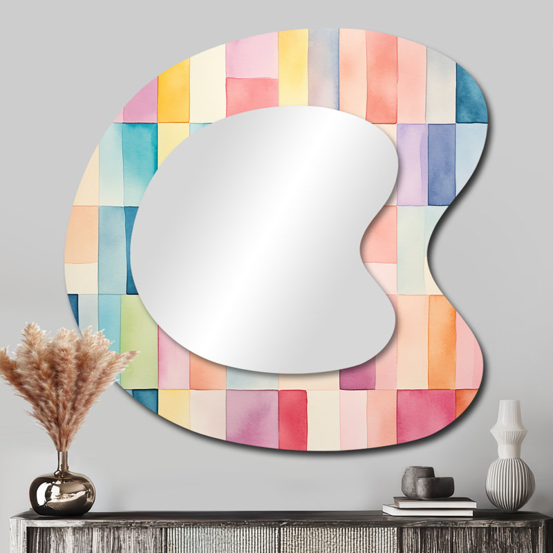 Miroir mural Mid-Century Mid-Century Pastel, 33 po x 33 po