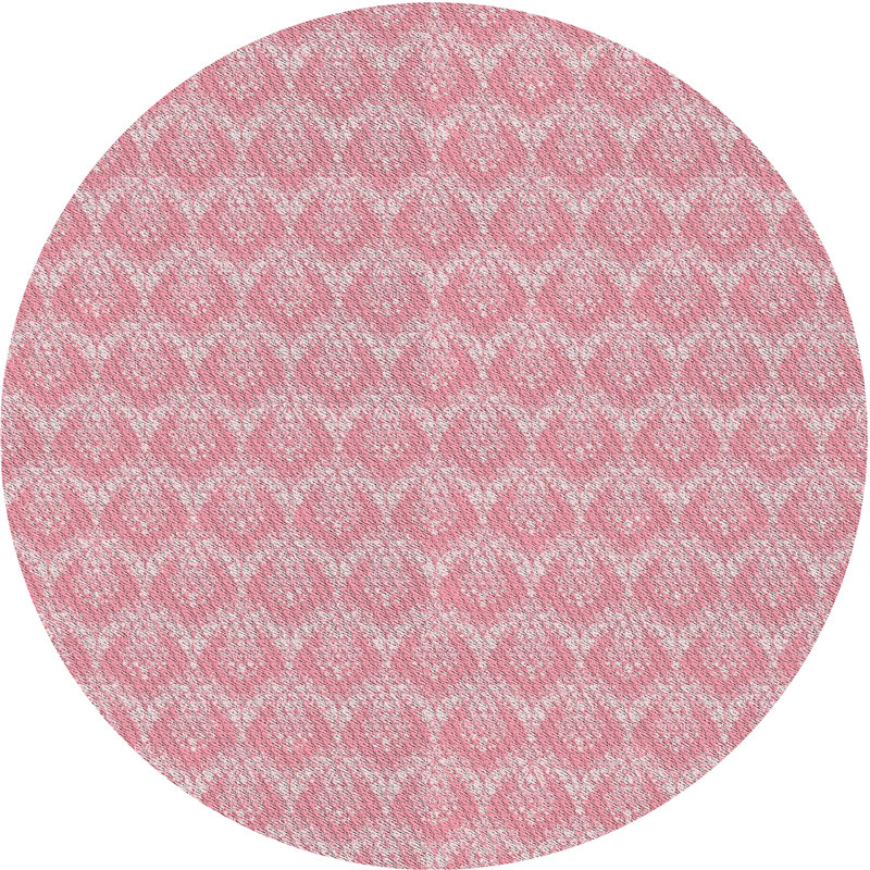 Tapis de zone rose à motif, Rond 8 pi