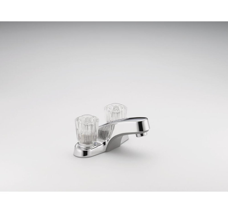 2-handle Bathroom Faucet, With Plastic Pop Up Drain