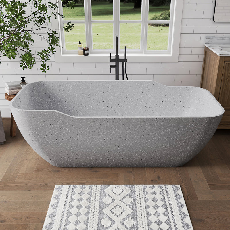 Baignoire de trempage extérieure 71 po Terrazzo, Gris