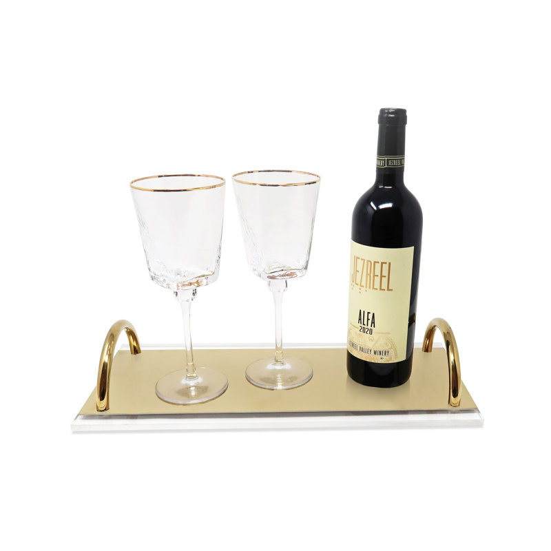 Ensemble de 6 verres à eau martelés carrés avec bordure dorée, 10