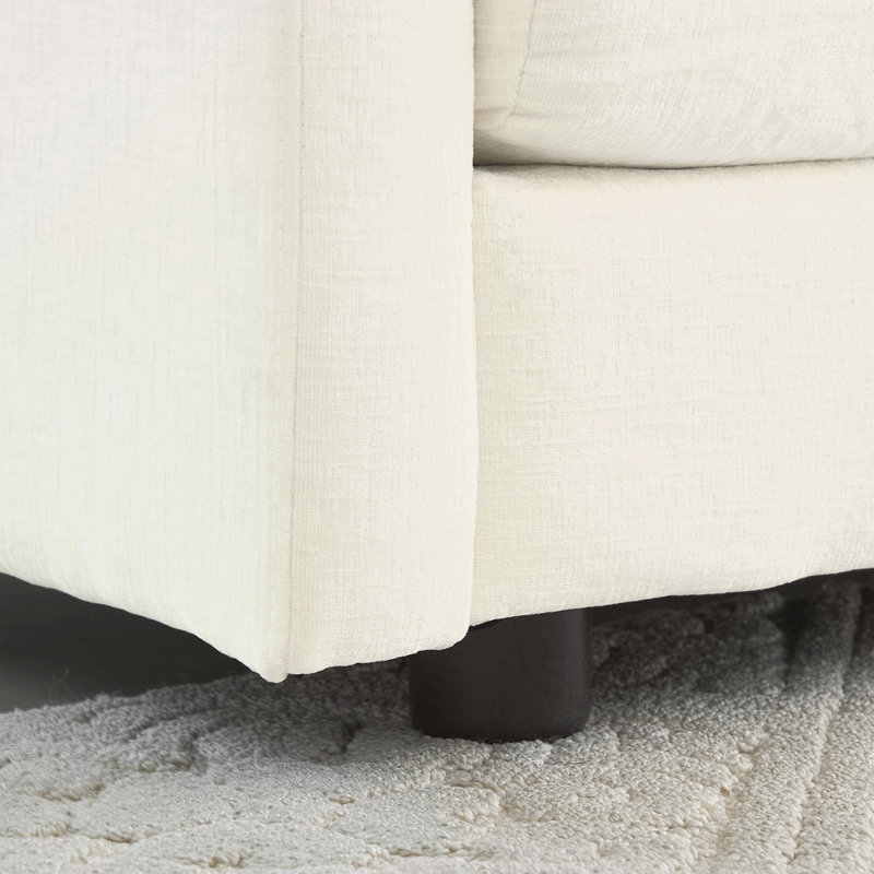 Fauteuil d'appoint moderne avec repose-pieds, fauteuil club en chenille, fauteuil de lecture pour chambre à coucher, Blanc