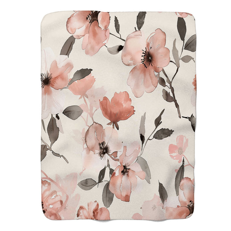 Couverture sherpa 1 pièce Blush Pink Shabby, Lit simple