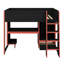 Structure de lit mezzanine avec bureau, lumières DEL, tiroir de rangement, tablettes et garde-robe-2001888693