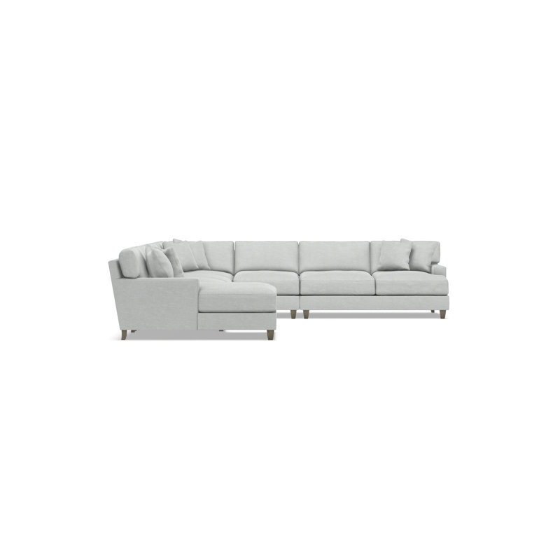 Bernhardt Mila 6-Piece Fabric Sectional, Left Hand Facing, Gray Polyester Blend, 33.5" H x 137" W x 137" D