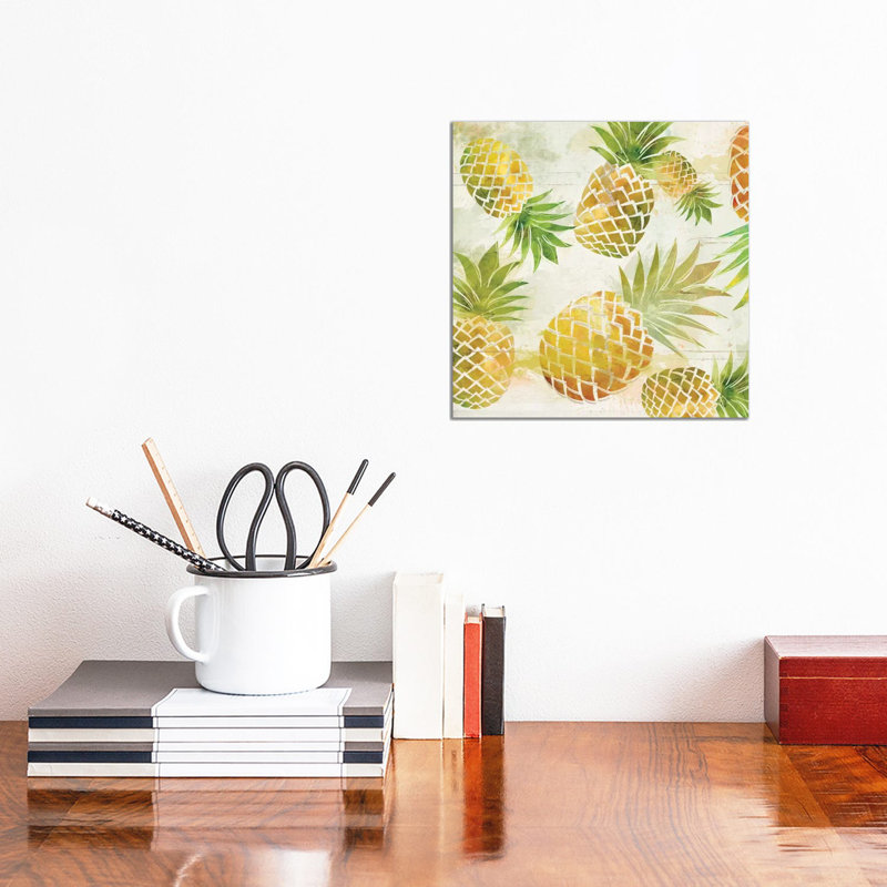 Pineapple Dance I by Carol Robinson - Wrapped Canvas Painting, 30.48 cm H x 30.48 cm W