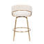 Tabouret de comptoir à hauteur fixe Jie Glam en métal doré et velours crème par Lumisource - ensemble de 2