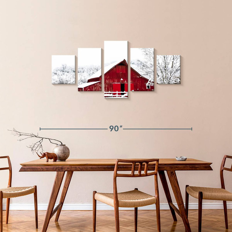 Winter Barn, 34" H x 74" W