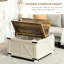 Table basse style Carré By, avec espace de rangement, plateau ouvert blanc antique, facile d'accès