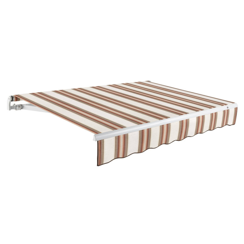 Auvent rétractable Awntech Maui, l 20 pi x P 10 pi, Moteur à droite, Brun, brun clair, terre cuite multicolore