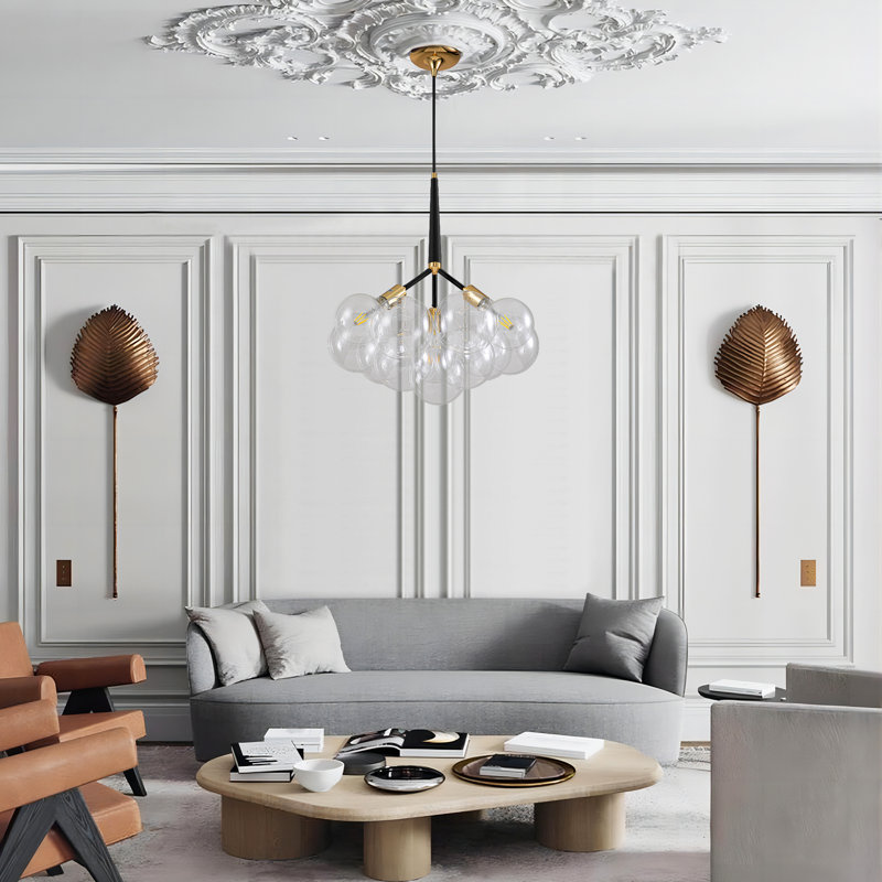 Lustre sphérique unique à 3 lumières Scituate, Noir