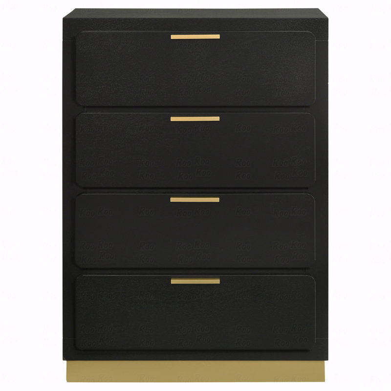Commode 4 tiroirs, Noir