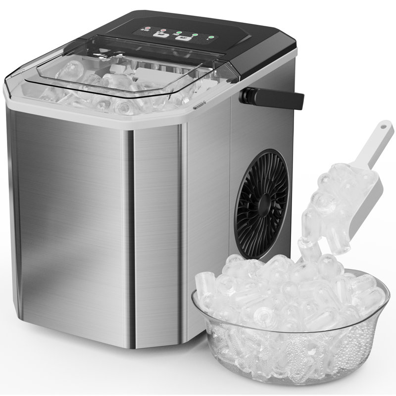 Machine à glaçons portable - production rapide 26LBS / 24H, compatible WiFi avec contrôle intelligent pour la maison et les voyages