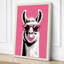Llama Bubble Gum Modern - Wrapped Canvas-1636717460-1636717461