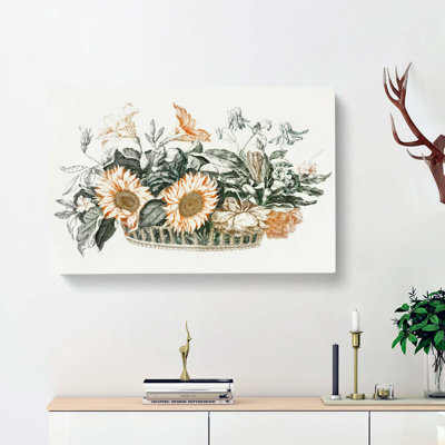 Basket With Flowers by Johan Teyler - Wrapped Canvas