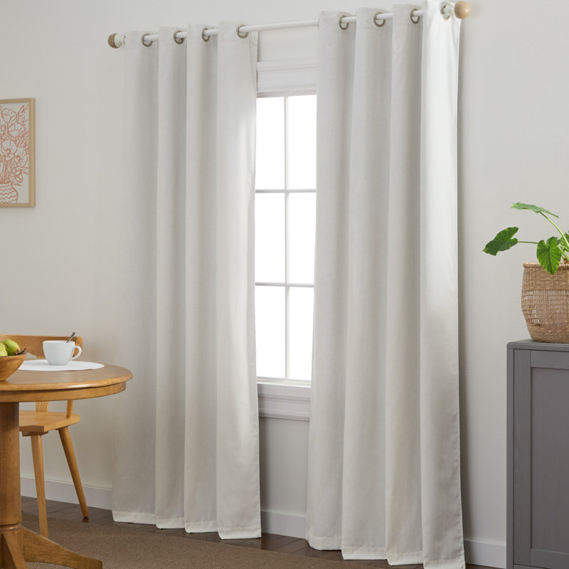 Ensemble de 2 rideaux d'intérieur à motif de lin uni Town & Country Country , Lin naturel, L 50 po x L 84 po