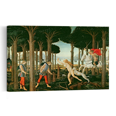 Nastagios Vision Of The Ghostly Pursuit In The Forest: Scene I Of The Story Of Nastagio Degli Onesti, C.1483 Abstract Contemporary Dog Horse Animal...