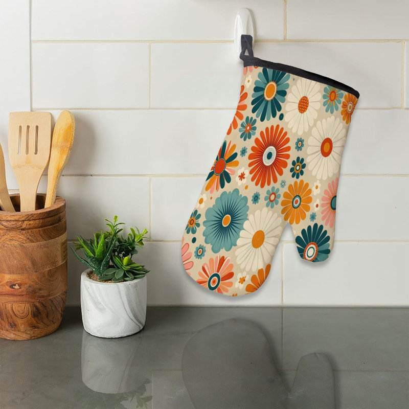 Retro Classroom Look Oven Mitt Cotton Twill