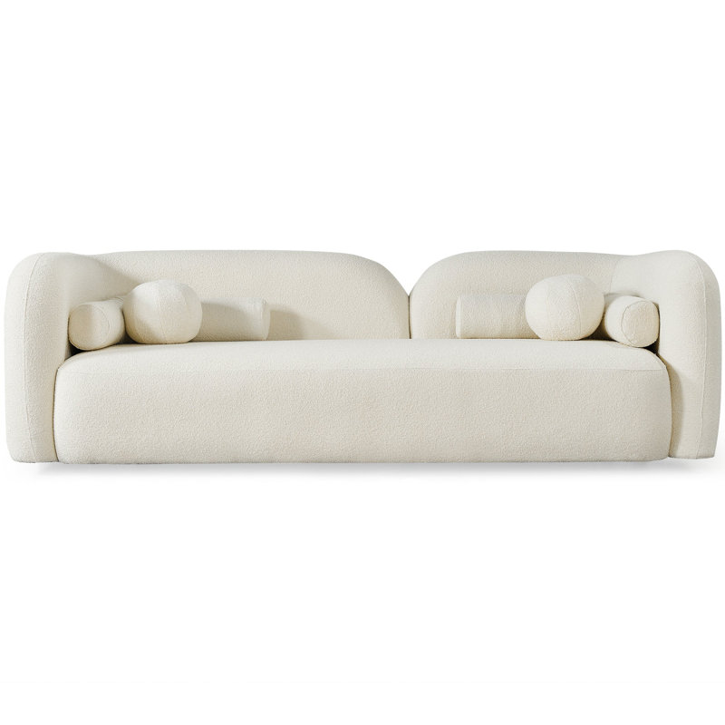 Canapé Donna, 29.9" H x 92.9" W x 35.4" D, Bouclé, Ivoire ivoire