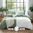 Ensemble de housse de couette 100% coton délavé 3 pièces vert-64215083