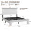 Structure de lit double avec tête de lit, plateforme en bois, conception silencieuse, aucun sommier requis, assemblage facile, grand rangement sous le lit, blanc-1797517438