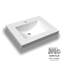 Comptoir de meuble-lavabo intégré d'une pièce de 25 po - Résine solide blanc mat, trou de robinet simple, pour meuble-lavabo flottant