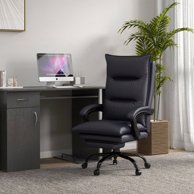 Microfiber Office Chair With Massage Function, Heat, Footrest, Gray