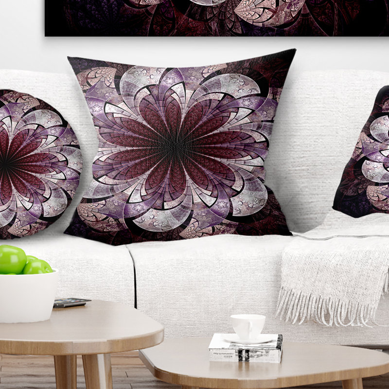 Coussin floral floral digital art, 18 po x 18 po, Coussin décoratif