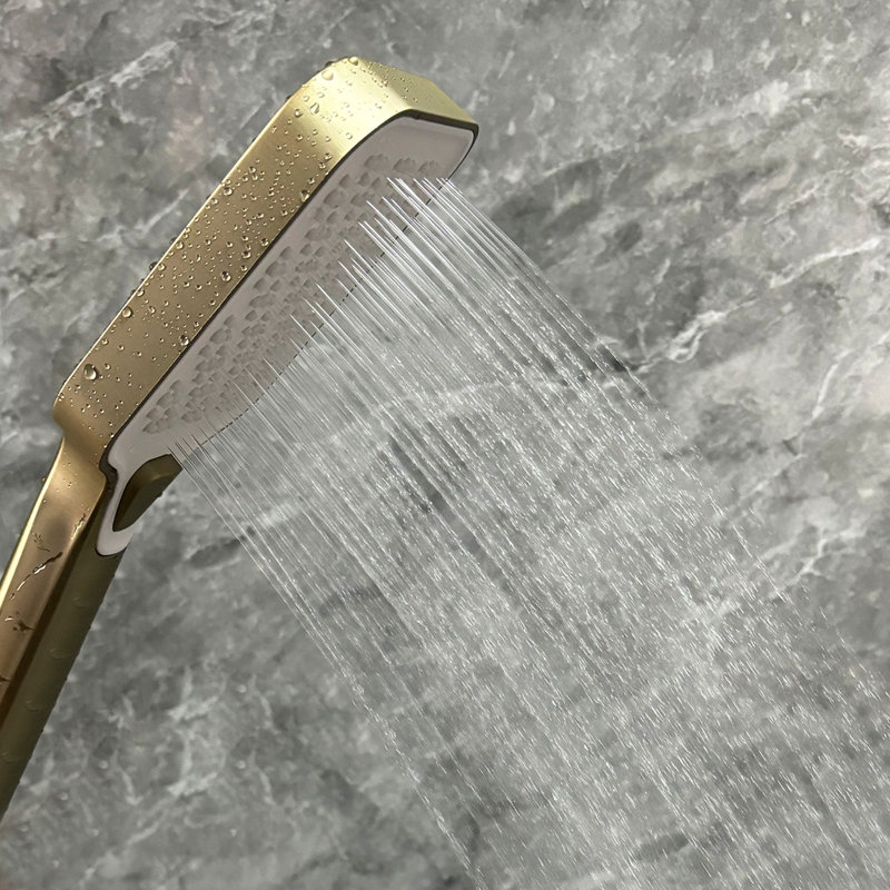 Douche à main avec barre coulissante, Or brossé