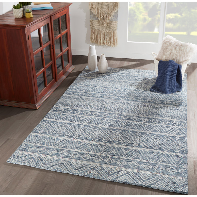 Tapis en laine crocheté à la main Adhley, Rectangle 3 pi 6 po x 5 pi 6 po