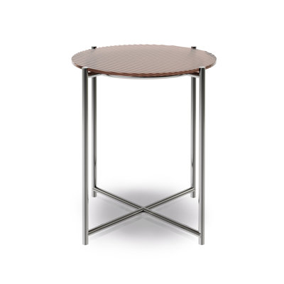 Alurta Glass Top Cross Legs End Table
