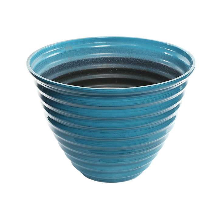 Jardinière ronde intérieure / extérieure, H 9 po x l 12 po x P 12 po, Bleu