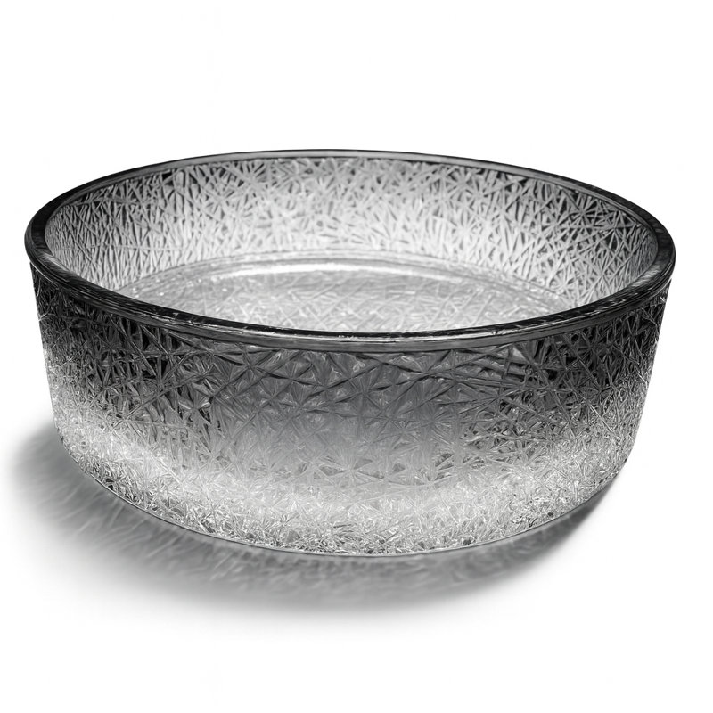 Lavabo de salle de bain vasque circulaire en verre trempé 16 po Stadium - Collection Timeless, Dégradé noir