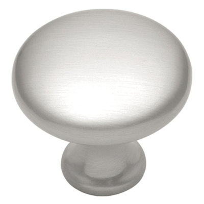 Poignée champignon Conquest Collection - bouton d'armoire de 1-1 / 8 po de diamètre en nickel satiné - Quincaillerie transitionnelle pour tiroirs et armoires