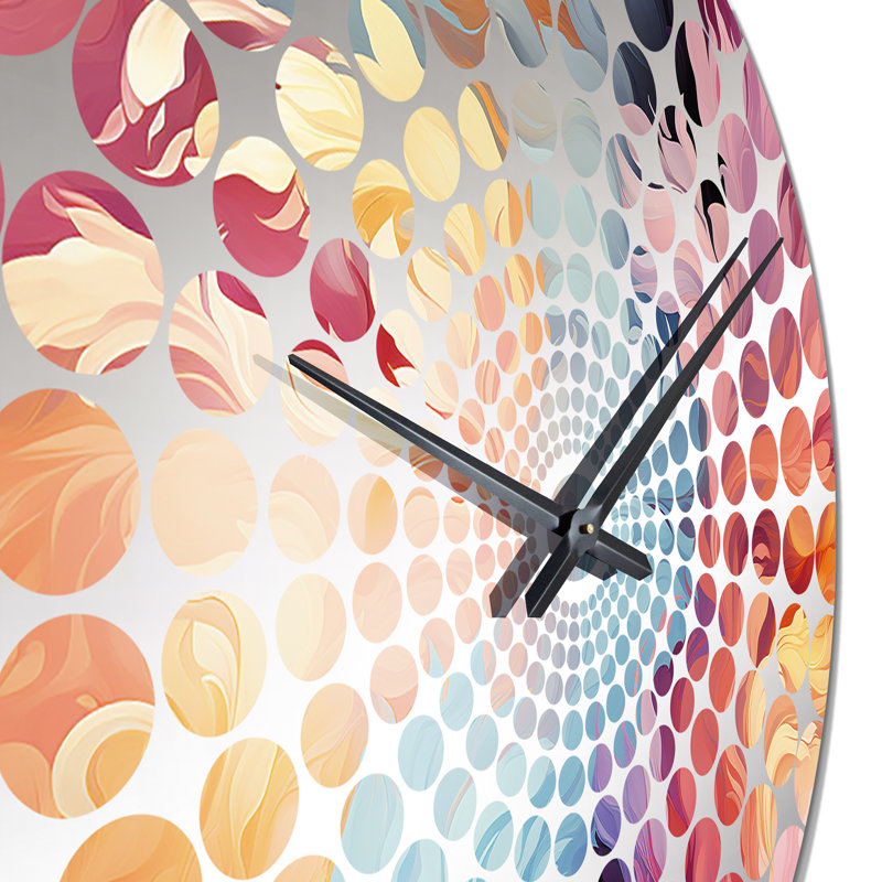Painterly Multicolor Damask Stroke - Abstract Wall Clock, Small
