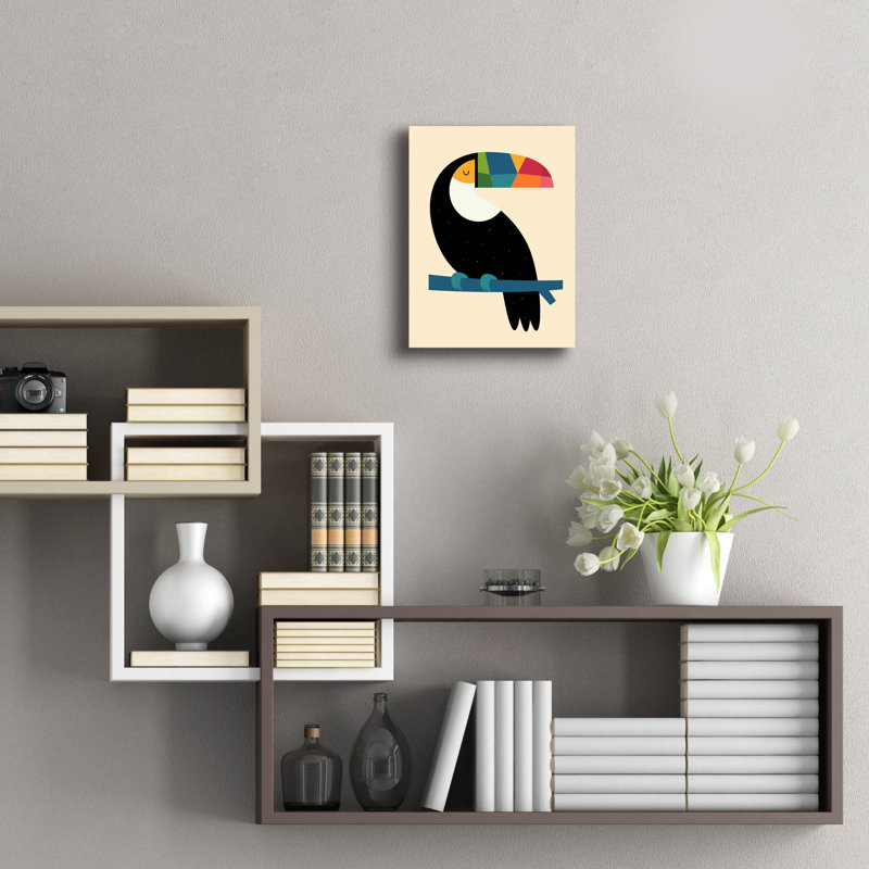 " Rainbow Toucan " by Andy Westface, 16" H x 12" W x 0.13" D