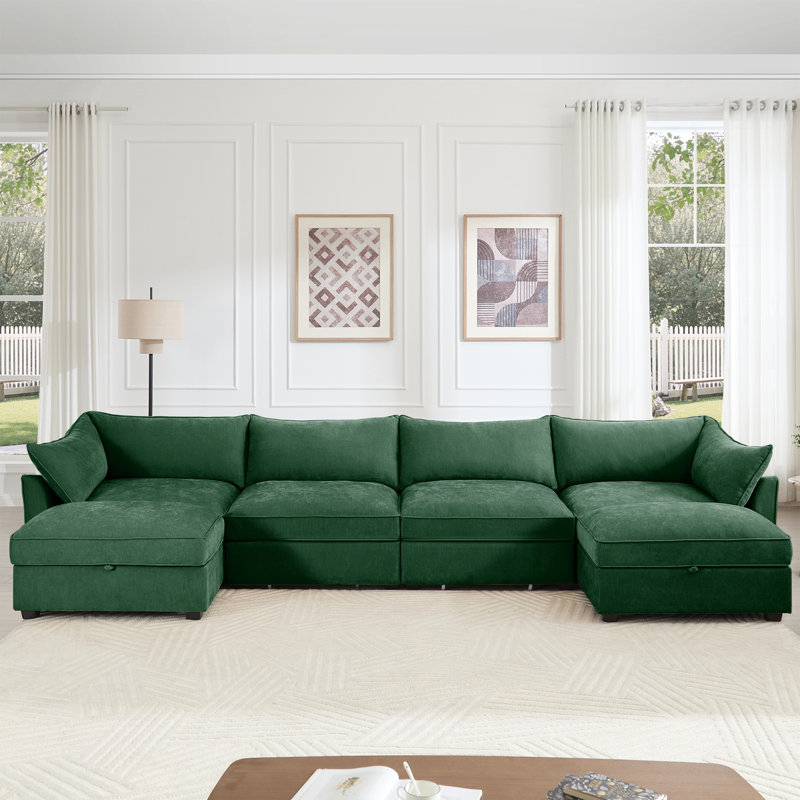 Canapé modulaire en chenille, Gris chenille