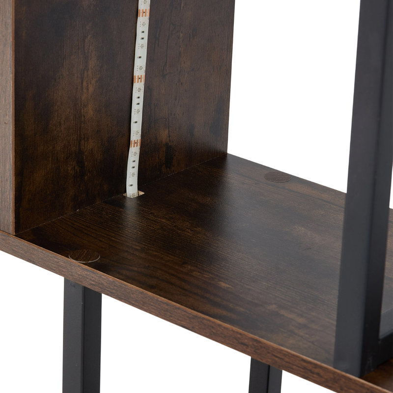 117cm H x 38cm W Bookcase, Black/Brown