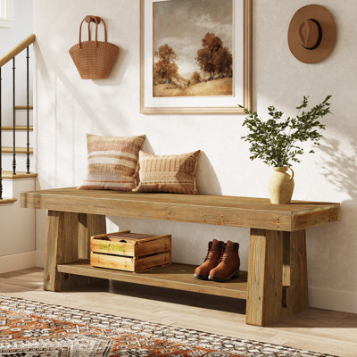 Solid Wood Storage Bench