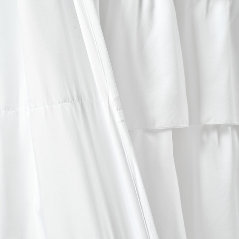 Semi Sheer Curtain Single Panel, White, 50" W x 84" L