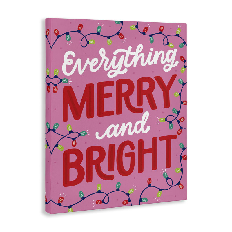 Art mural sur toile «Everything Merry and Bright», conception par Jalynn Heerdt, H 40 po x l 30 po