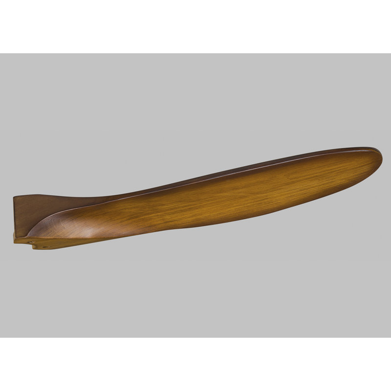 Maverick Downrod Ceiling Fan, Brushed Steel with Koa Blades, 52 inches