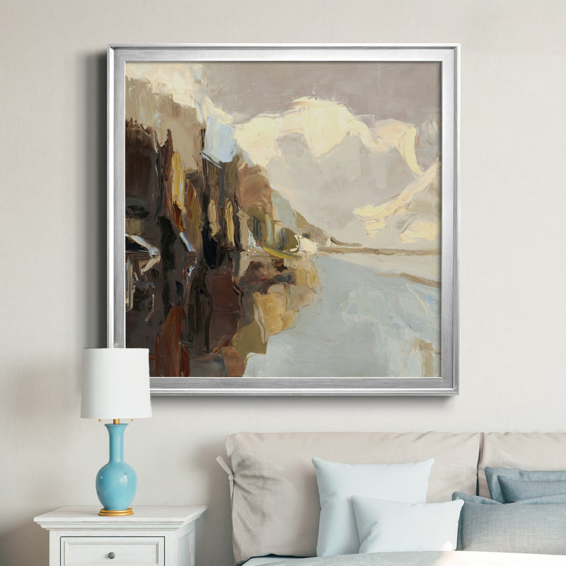 Northwest Shore - Reproduction d'art sur toile encadrée, H 30,5 po x l 30,5 po x P 1,5 po, Encadré de bois de noyer