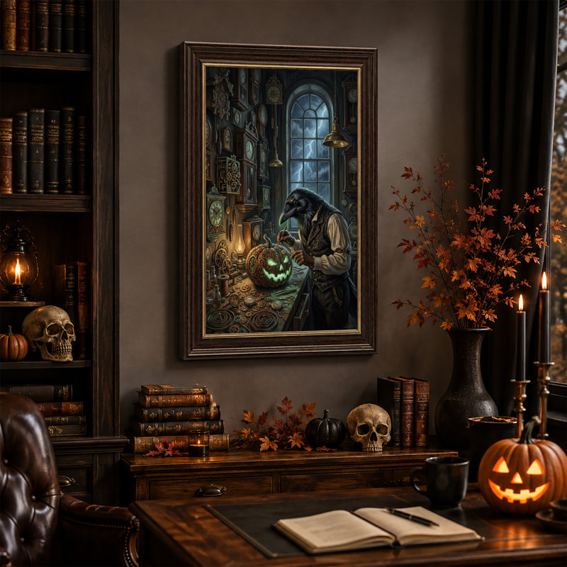 Art mural sur toile Steampunk Raven, H 24 po x l 16 po