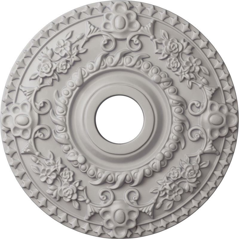 Endurathane Rose Ceiling Medallion, 18"OD x 3 1/2"ID x 1 1/2"P (Fits Canopies up to 7 1/4"), Hand-Painted Witch Hazel Finish