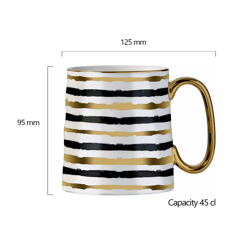 Bernella Porcelain Coffee Mug, Gold
