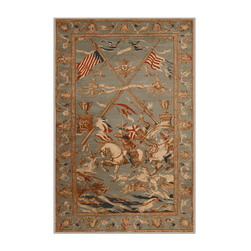 Tapis beige français lavable à la machine, Rectangle 6 pi x 9 pi