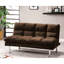 - Base Contemporary Futon In Dark Brown Microfiber, Extra Leg Support For Bed Conversion, 67 Inches Wide Legged That Changes To Bed, Microfiber With Support, 67"W