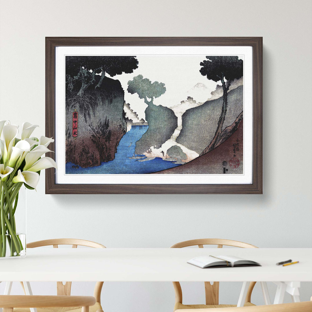 Landscape in the Mist by Utagawa Kunisada - Framed Print